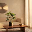 گلدان به همراه درختچه مصنوعی مدل اریکا 24 برگ و زینو کد 24، ایستاده، با ابعاد 22x22x90 سانتی‌متر 
