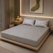 ملحفه نخ پنبه پلی استر مدل کشدوزی شده دو نفره سایز 160x200 سانتی‌متر