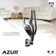 جارو شارژی عصایی آزور مدل AZ-315VCR با باتری لیتیوم‌یونی، قدرت مکش 21.6 ولت و 110 وات، ظرفیت مخزن 0.4 لیتر، قابلیت استفاده دستی و ایستاده، تنظیم مکش در 2 وضعیت و طراحی چرخشی تا 90 درجه برای نظافت زیر مبل و فضاهای کوچک