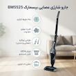 جارو شارژی عصایی بیسمارک مدل BM5525 با موتور 150 وات، باتری لیتیومی 22.2 ولت و ظرفیت مخزن 0.8 لیتر، قابلیت تبدیل به جارو دستی، فیلتر HEPA قابل شستشو و زمان کارکرد 45 دقیقه