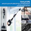 جارو شارژی ایستاده و دستی با مخزن 0.3 لیتری بوش مدل BCS711GB، با باتری لیتیوم 18 ولت و مکش قابل تنظیم در 3 حالت، مجهز به لوله تاشو، برس گردان و پارویی چراغ‌دار