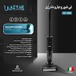 جارو شارژی عصایی و زمین‌شوی آزتک مدل AZ-8116، با قابلیت جاروکشی، شست‌وشو و تی‌کشی هم‌زمان، خودکششی و خودتمیزشونده، دارای 2 مخزن مجزای 485 میلی‌لیتری