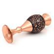 گلدان مسی مدل الماس تراش طرح گل و مرغ کد 25-3 مجموعه 2 عددی