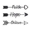 دیوارکوب آرتافرین مدل Believe Faith Hope مجموعه 3 عددی