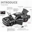 ماکت ماشین فلزی دوج چلنجر مدل 1:24 سواری با درب‌های بازشو، چراغ‌دار، افکت موسیقی چندحالته، فنربندی، بوق فرمان و لاستیک مخصوص