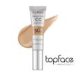 کرم پودر CC مایع +SPF50 تاپ فیس مدل NATURAL GLOW شماره 008 مناسب برای انواع پوست حجم 30 میلی لیتر