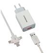 شارژر دیواری 15 وات آرسون مدل AN-W3B همراه کابل USB به لایتنینگ/USB-C/MicroUSB