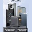شارژر دیواری ۱۰۰ وات ۴ پورت الدینیو مدل Q408 به همراه کابل USB-C