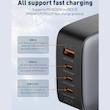 شارژر دیواری ۱۰۰ وات ۴ پورت الدینیو مدل Q408 به همراه کابل USB-C