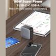 شارژر دیواری ۱۰۰ وات ۴ پورت الدینیو مدل Q408 به همراه کابل USB-C