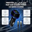 شارژر فندکی 60 وات دو پورت فرست یو مدل F022 به همراه کابل لایتنینگ