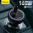 شارژر فندکی 160 وات باسئوس مدل TZCCZM-0G به همراه کابل USB-C