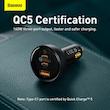 شارژر فندکی 160 وات باسئوس مدل TZCCZM-0G به همراه کابل USB-C
