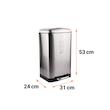 سطل زباله پدالی دلفین مدل Pr-20ltr-ss