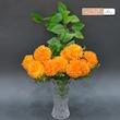 گل مصنوعی بوته داوودی 6 گل، جنس پارچه، ابعاد 20×20×35 سانتی‌متر، وزن 70 گرم