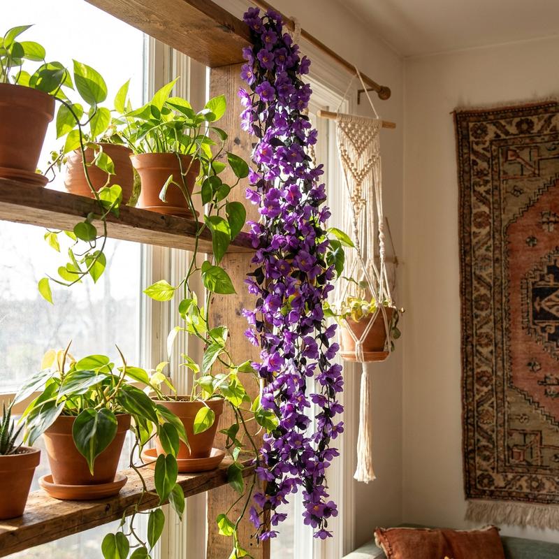 ریسه گل مصنوعی مدل زنجیری تیارا تک گل