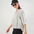 بلوز زنانه آستین بلند راه‌راه نخی مدل 5040507675474