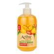 مایع دستشویی زرد صدفی اکتیو مدل Fruity series با رایحه میوه های استوایی حجم 450 میلی لیتر و مایع دستشویی صدفی سبز اکتیو مدل Fruity series با رایحه میوه های جنگلی حجم 450 میلی لیتر
