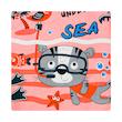 روکش لحاف مایکروفایبر آدنو مدل Lovely cat کد MC16 یک نفره سایز 220x160 سانتی‌متر