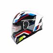 کلاه کاسکت فک متحرک ردلاین مدل 960 BRIGHTWHITE / Red Blue Techno