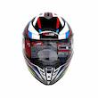کلاه کاسکت فک متحرک ردلاین مدل 960 BRIGHTWHITE / Red Blue Techno
