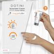 کرم ضد آفتاب بی‌رنگ دوتینی، SPF 50، مدل فیوژن واتر، ‌مناسب انواع پوست با حجم 50 میلی‌لیتر، محافظت‌کننده در برابر اشعه‌های UVA و PA ،UVB+++، دارای فرمولاسیون هیالورونیک اسید، ویتامین‌های C و E، با ماندگاری 2 ساعته