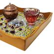 سینی چوبی مدل کاشی رزینی  کد kh30