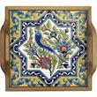 سینی کاشی کاری مدل مرغ مینا