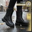 نیم بوت زنانه مدل کاپشنی بندی زیپی