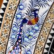 تابلو قلمزنی صنایع دستی فاخر مدل الیپس قاب خاتم و نقاشی طرح گل و مرغ برجسته کد 55p66-3f4Bl