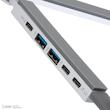 پایه نگهدارنده لپ تاپ ارگو مدل WLB013، دارای پورت ورودی USB-C، پورت خروجی USB-C، پورت USB-C PD و دو پورت USB-A