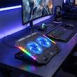 پایه خنک‌کننده لپ‌تاپ گیمینگ لوتوس مدل GF219-RGB دارای دو عدد فن مناسب برای لپ تاپ‌های 13 تا 16 اینچی