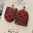 گوشواره دست ساز زنانه رز رزین مدل گل افشان