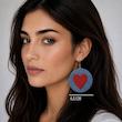 گوشواره دست دوز زنانه مدل دنیم کد 07