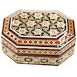 جا سکه ای خاتم کاری چوبی صنایع دستی فاخر مدل هشت ضلعی کد Hexagon