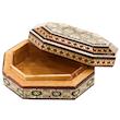 جا سکه ای خاتم کاری چوبی صنایع دستی فاخر مدل هشت ضلعی کد Hexagon