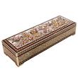 قلمدان خاتم کاری مدل دردار طرح گل و مرغ برجسته کد 9p29br