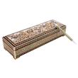 قلمدان خاتم کاری مدل دردار طرح گل و مرغ برجسته کد 9p29br