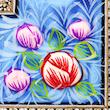 آینه خاتم کاری مدل مینیاتور برجسته طرح گل و مرغ کد 2319BlGr