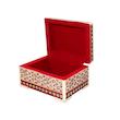 جعبه جواهرات خاتم کاری مدل مینیاتور برجسته طرح گل و مرغ کد MQ1186Gr