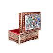 جعبه جواهرات خاتم کاری مدل مینیاتور برجسته طرح گل و مرغ کد MQ1186Gr