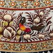 آینه خاتم کاری چوبی صنایع دستی فاخر مدل الیپس طرح گل و مرغ برجسته کد 68p58-3f4Br