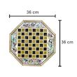 صفحه شطرنج خاتم کاری مدل 8 ضلعی طرح گل و مرغ برجسته کد Octagonal36Gr