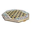 صفحه شطرنج خاتم کاری مدل 8 ضلعی طرح گل و مرغ برجسته کد Octagonal36Gr