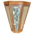ست 3 تکه سطل و جعبه دستمال کاغذی و جعبه کارد و چنگال خاتم کاری صنایع دستی فاخر مدل نقاشی برجسته کد gr21sim