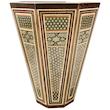 ست 4 تکه سطل و جعبه دستمال کاغذی و جعبه کارد و چنگال و شکلات خوری خاتم کاری مدل پرسیم اعلی کد HQlight