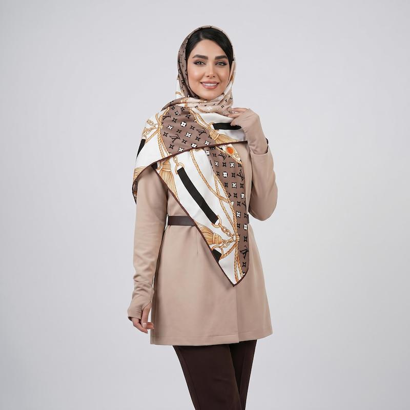 روسری زنانه مدل  ابریشم تابستانه طرح خاص دور دست دوز کد 9702