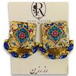 گوشواره دست ساز زنانه رز رزین مدل زرنقش
