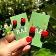 گوشواره دست‌ساز زنانه راز مدل کفشدوزک