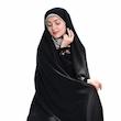 چادر‌ حریر اسود زنانه طرح سنتی